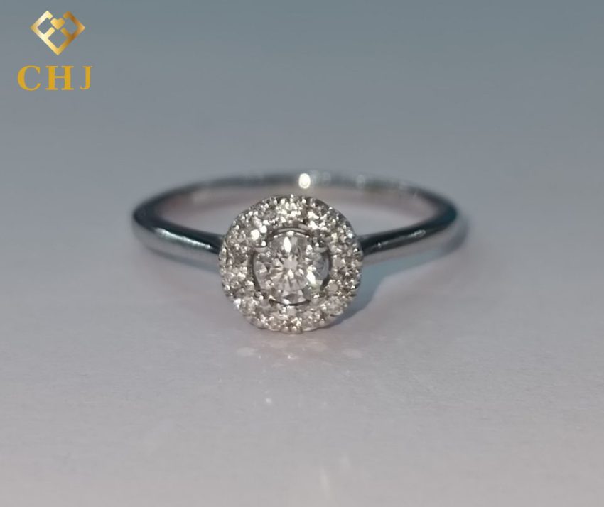 bộ sưu tập nhẫn kim cương dưới 20 triệu kiểu dáng halo